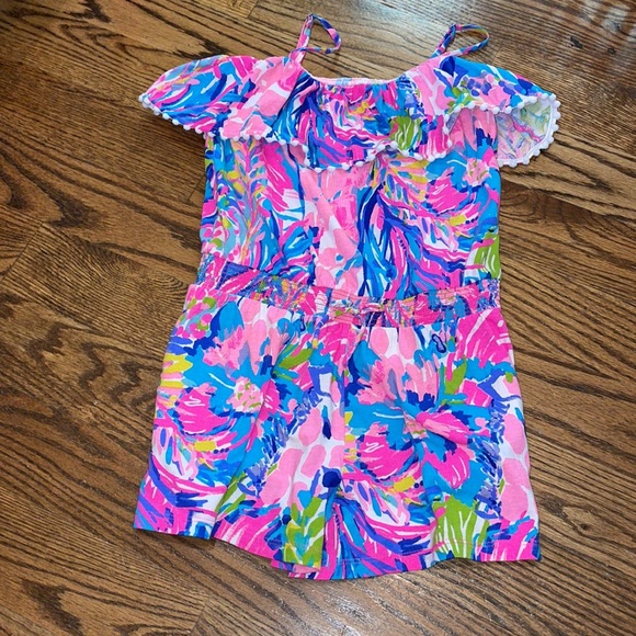 Lilly Pulitzer Girls Multi Gumbo Limbo Leonie Romper in Large (8-10) NWOT - Picture 4 of 10